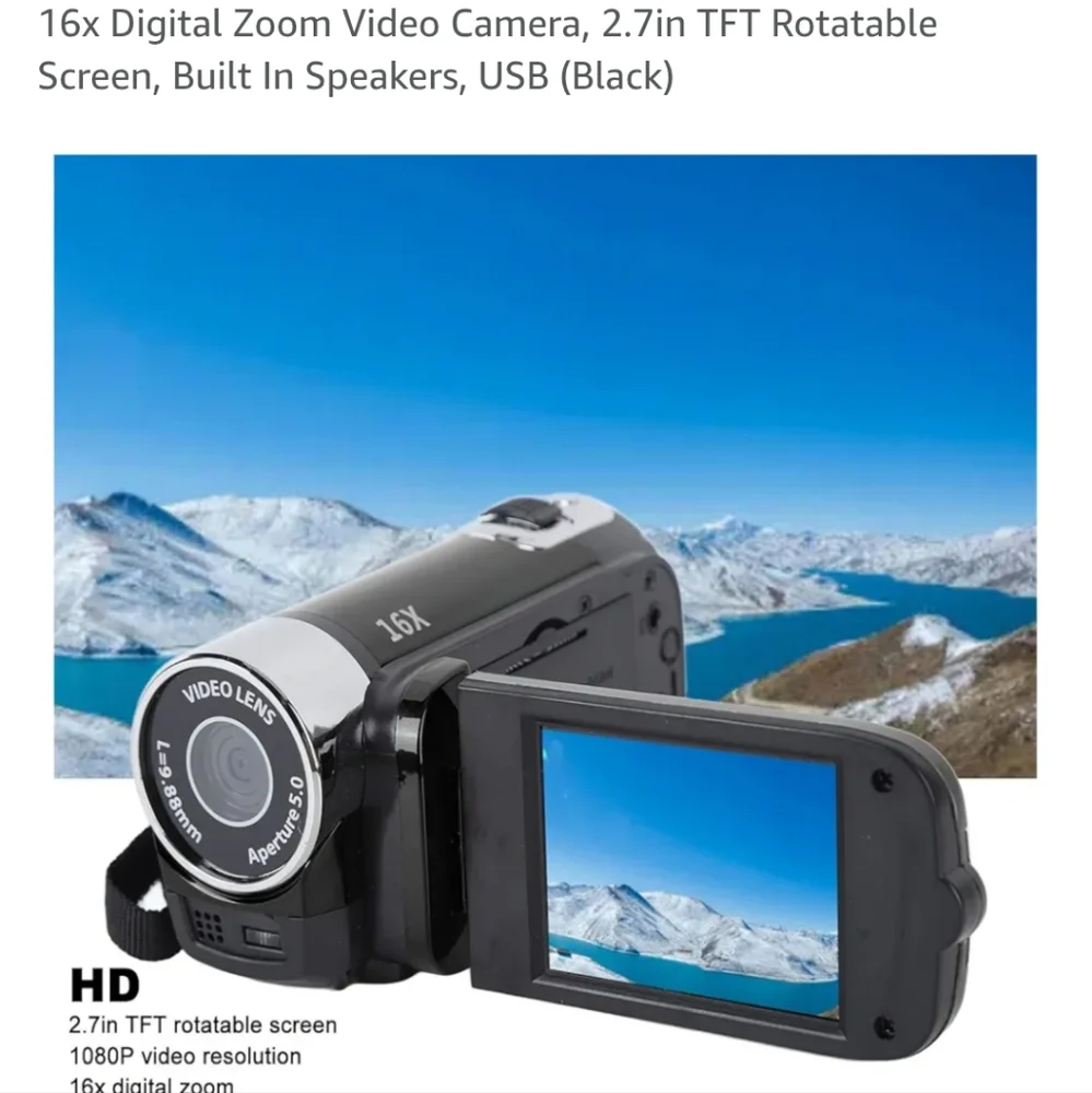 1080P HD Camera Camera Camcorder, 16MP DV Camera 16x Digital Zoom Video Camera,